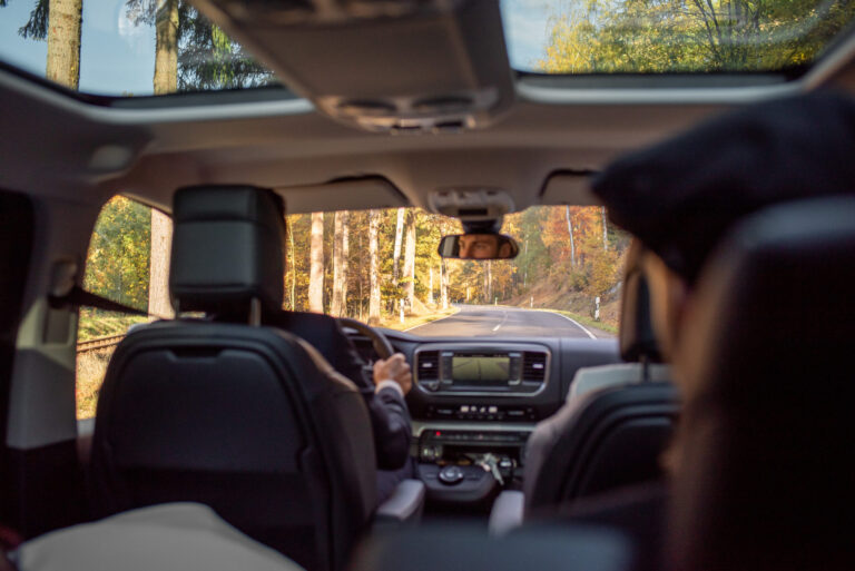 Hochzeit Brautauto Fahrt Natur