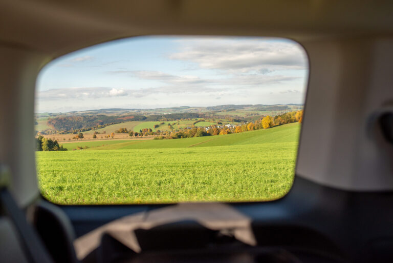 Hochzeit Brautauto Fahrt Natur