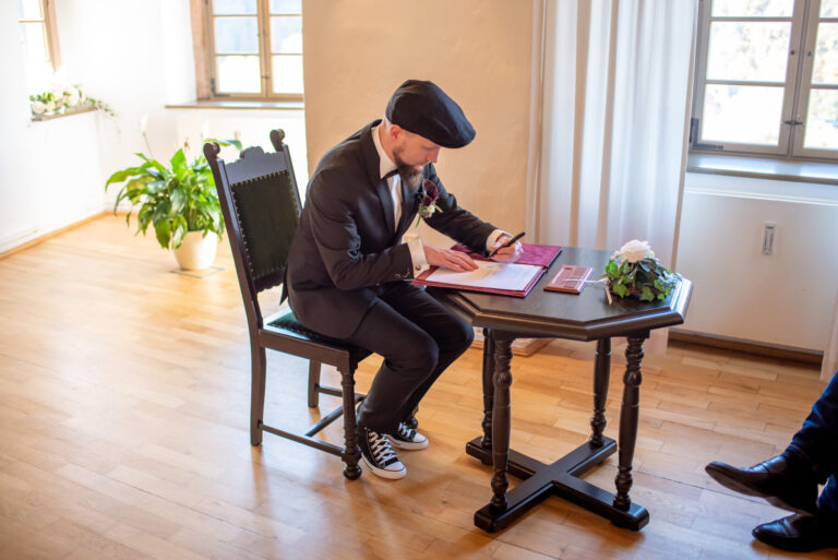 Trauung Burg Scharfenstein Bräutigam