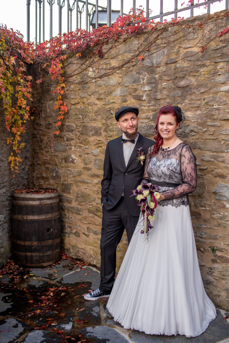 Hochzeit Burg Scharfenstein Fotoshooting Brautpaar