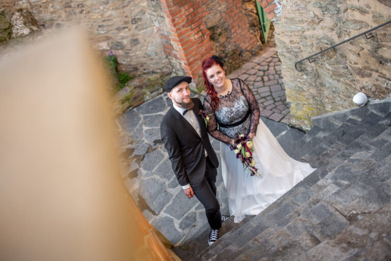 Hochzeit Burg Scharfenstein Fotoshooting Brautpaar