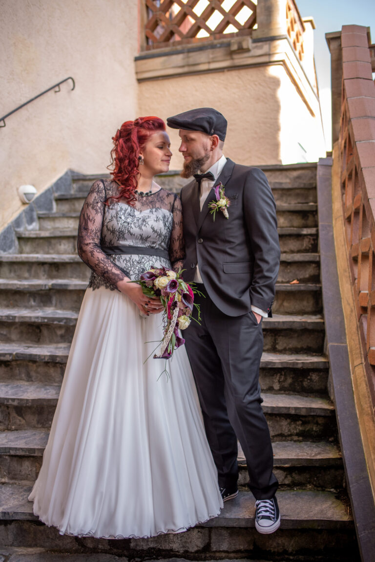 Hochzeit Burg Scharfenstein Fotoshooting Brautpaar