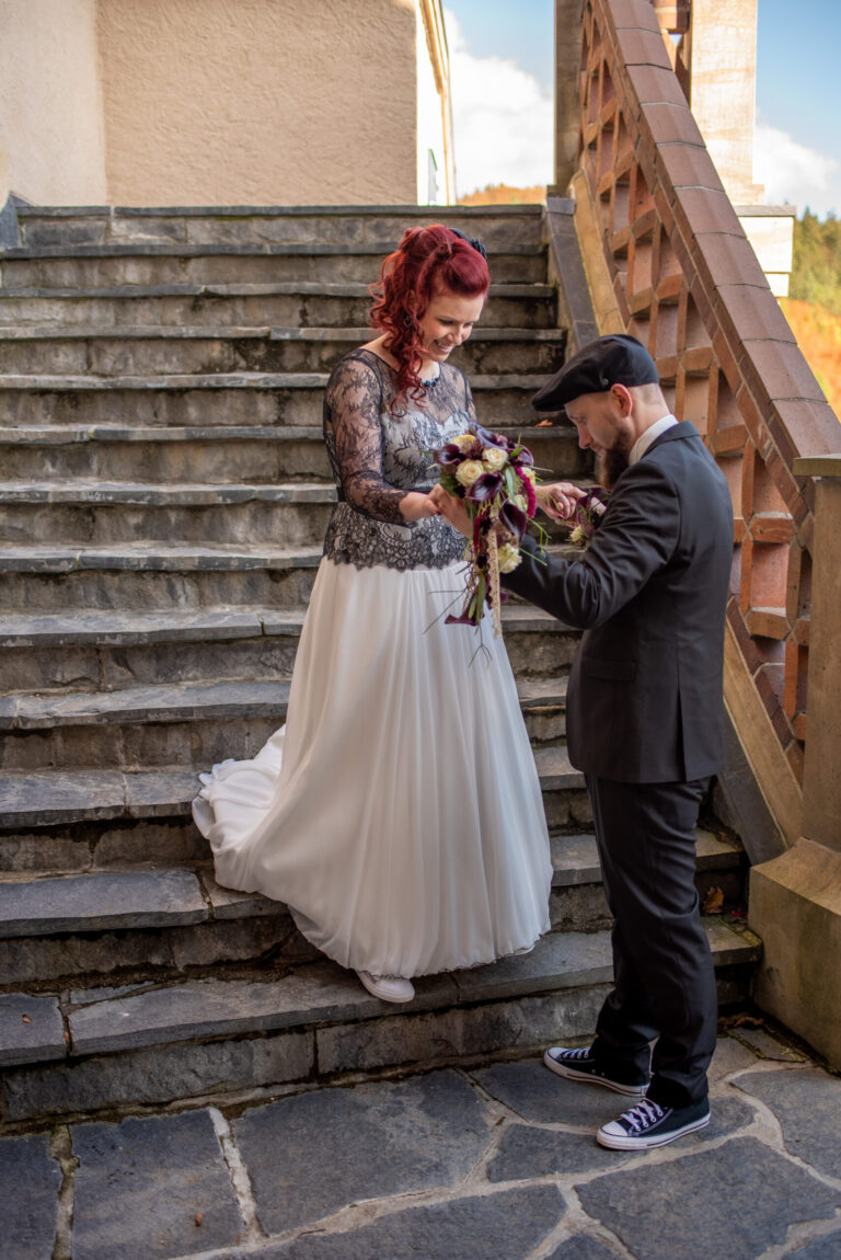 Hochzeit Burg Scharfenstein Fotoshooting Brautpaar